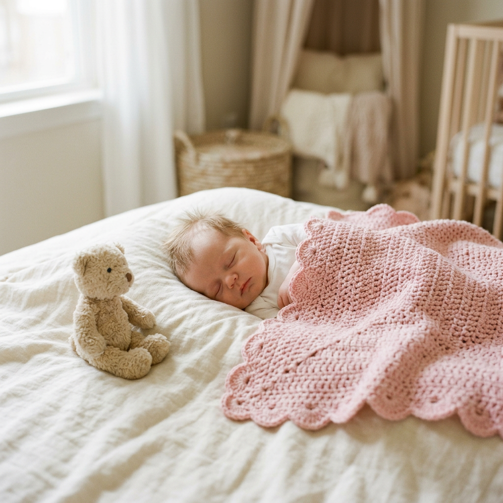 Simple Crochet Baby Blanket Pattern, Shell Stitch PDF, Beginner Friendly