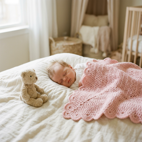 Simple Crochet Baby Blanket Pattern, Shell Stitch PDF, Beginner Friendly