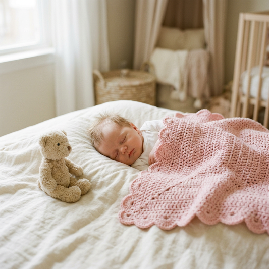 Simple Crochet Baby Blanket Pattern, Shell Stitch PDF, Beginner Friendly