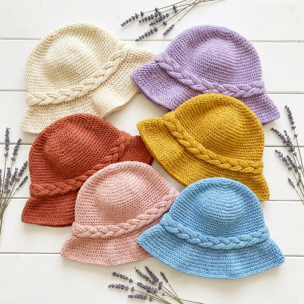 CROCHET PATTERN + VIDEO Wheatfield Sun Hat | Wheat Stitch Brim | 7 Sizes Newborn to Adult | Instant Pdf Download