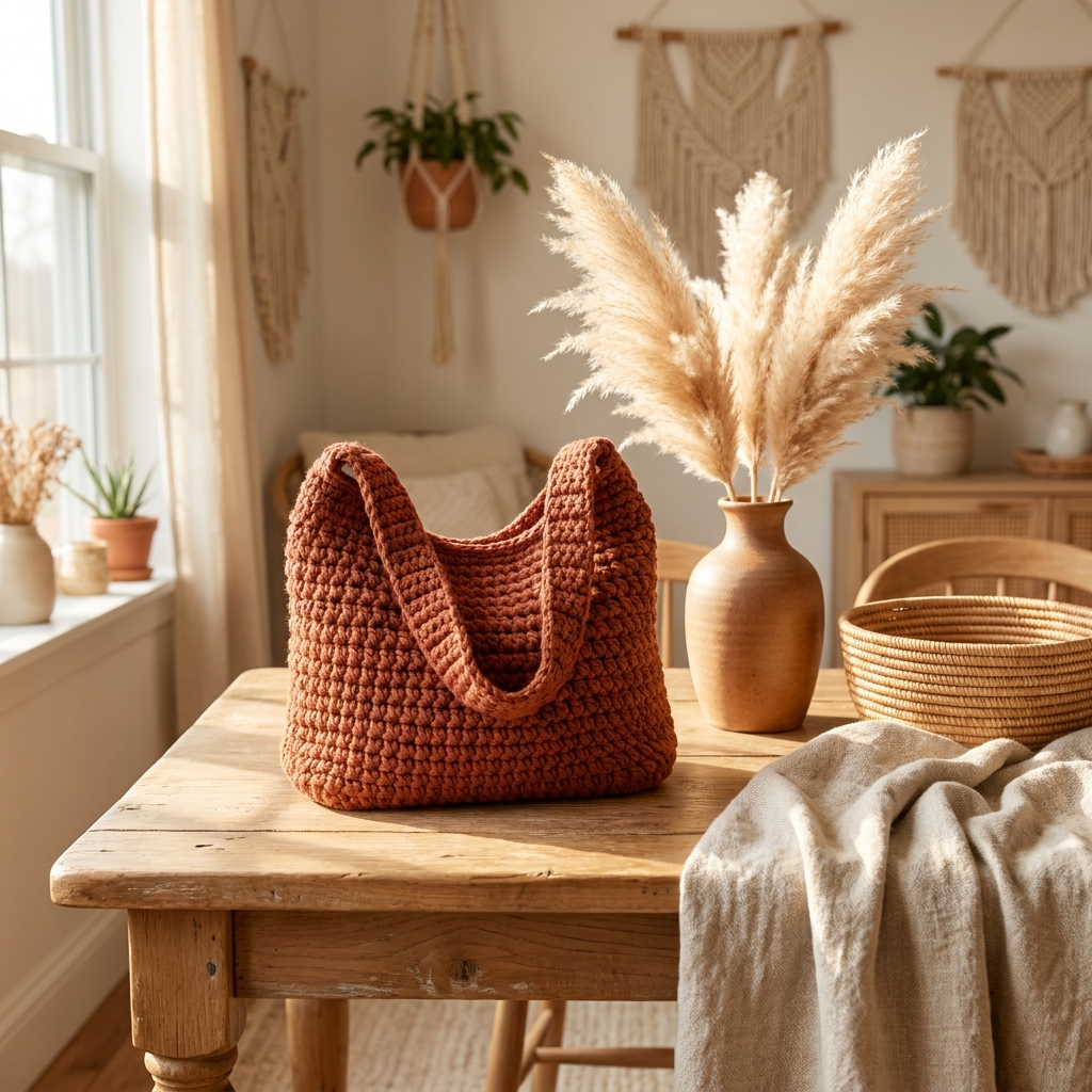 Crochet Hobo Bag Pattern PDF, Slouchy Tote, Easy Slouchy Purse, English Only, US Terms, 3 Sizes (Small, Medium, Large)